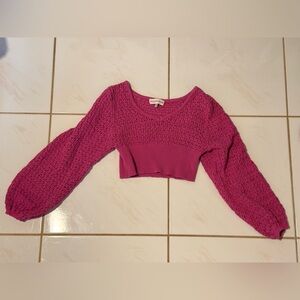 Women's Pink Cropped Sweater